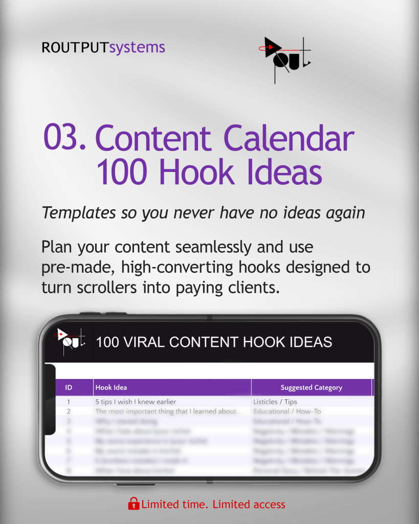 Content calendar template and hooks